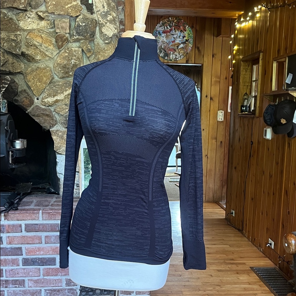 Athleta Black Long Sleeve Quarter Zip